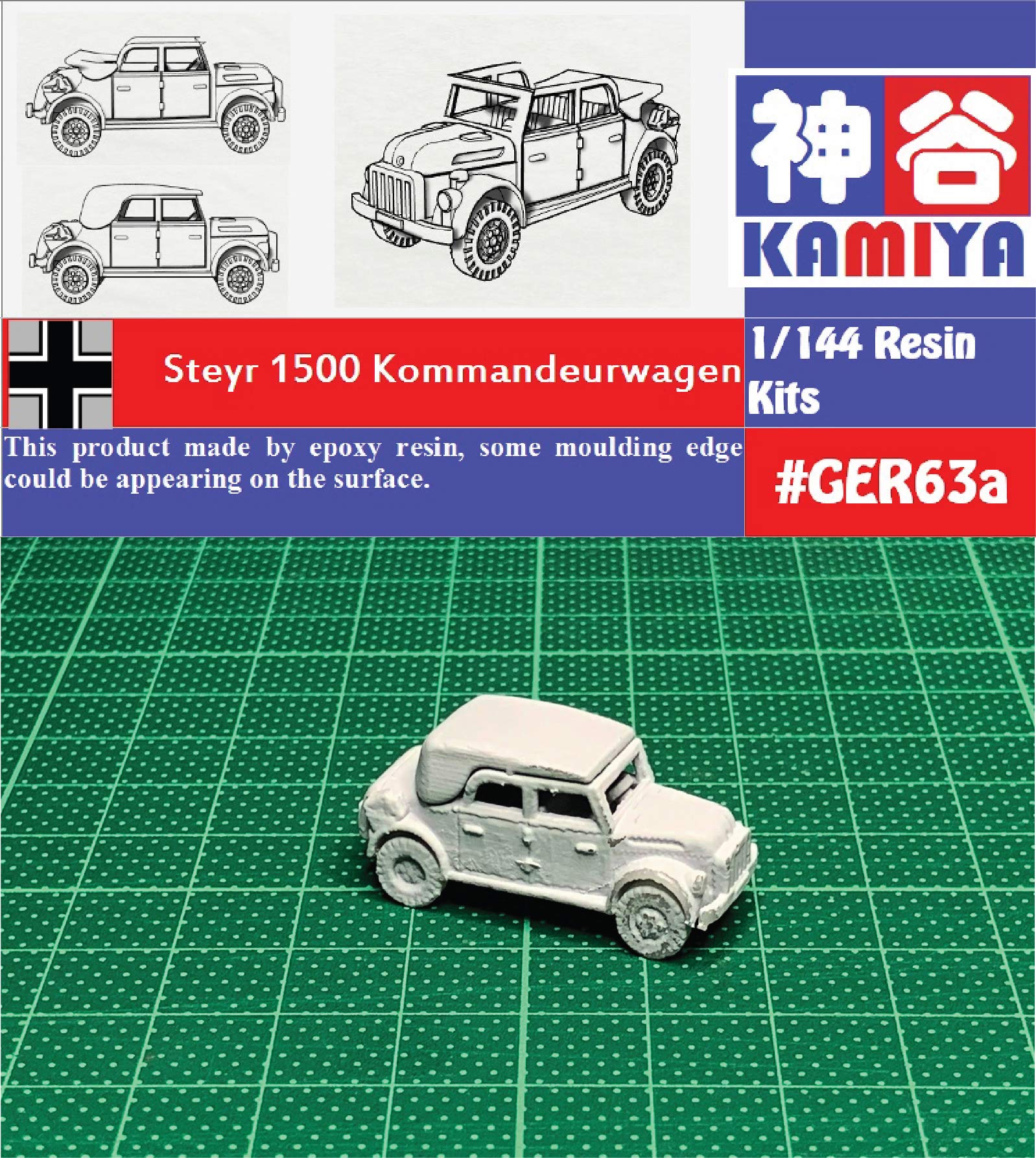 

Несобранный смоляной набор немецкого командного автомобиля Steyr1500 времен Второй мировой войны 1/144 (GER63A)