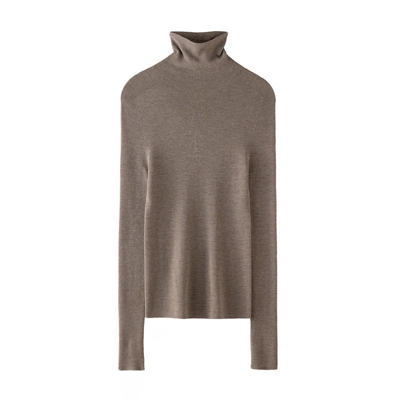 Spring 2026 Slim Fit Women's Elegant Layered Neck Wool Sweater