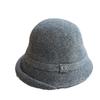 Pure Wool Bucket Hat Women's Winter New Retro Top Hat Curled Edge Shows the Face Small British Lady Basin Hat