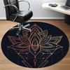 1pc Lotus Mandala Office Round Area Rug, Indoor Mat Suitable For Office, Under Office Chairs Bedroom Living Room Home Decor, Room Deco