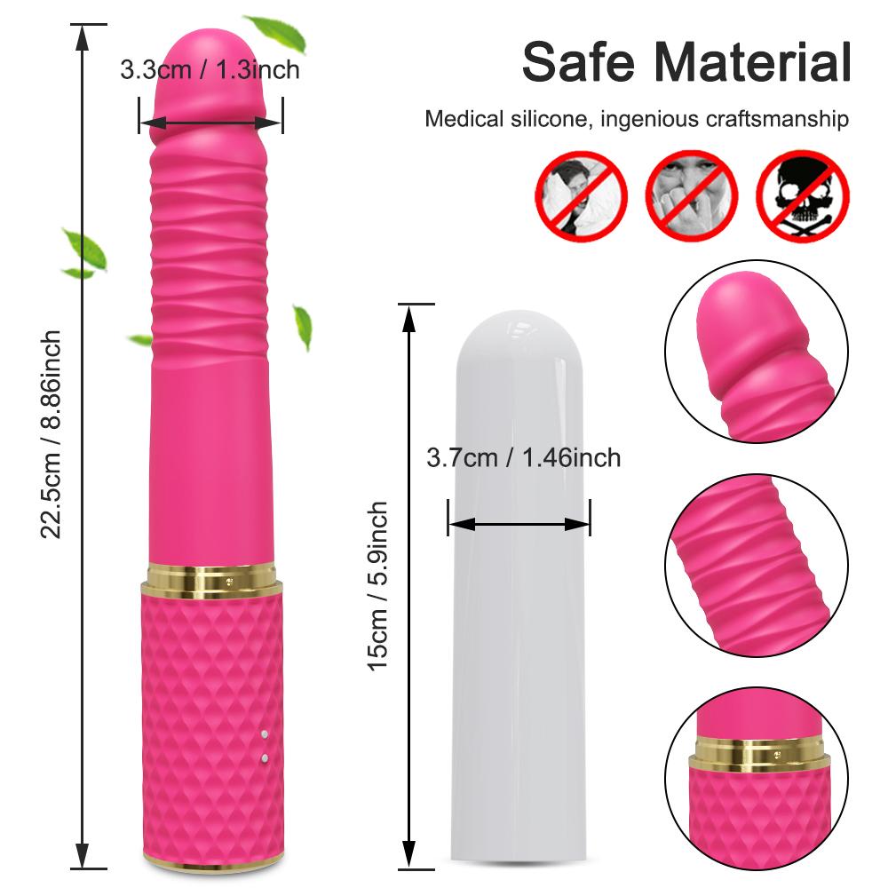 Teleskop-Dildo-Vibratoren für Frauen, G-Punkt, stoßend, einziehbar, vaginal, Sexspielzeug für Erwachsene, weibliche Masturbation, automatisch