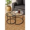 - Belarus Coffee Table Double With Transparent Glass Black 60cm