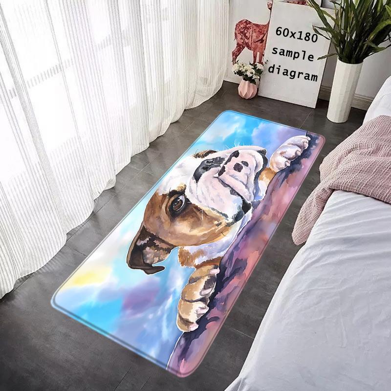 Door Mats Interior Foot Rug English Bulldog Welcome Floor Mat for Entryway Soft Hallway Carpet Kitchen Rugs Fluffy Home Decor