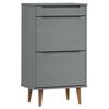 VidaXL Shoe Cabinet MOLDE Grey 59.5x35x103 Cm Pine Wood 350527