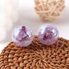 Acrylic Transparent Plated AB Color Bursting Straight Hole Pattern Round Plastic DIY Floral Colored Beads Jewelry Accessories