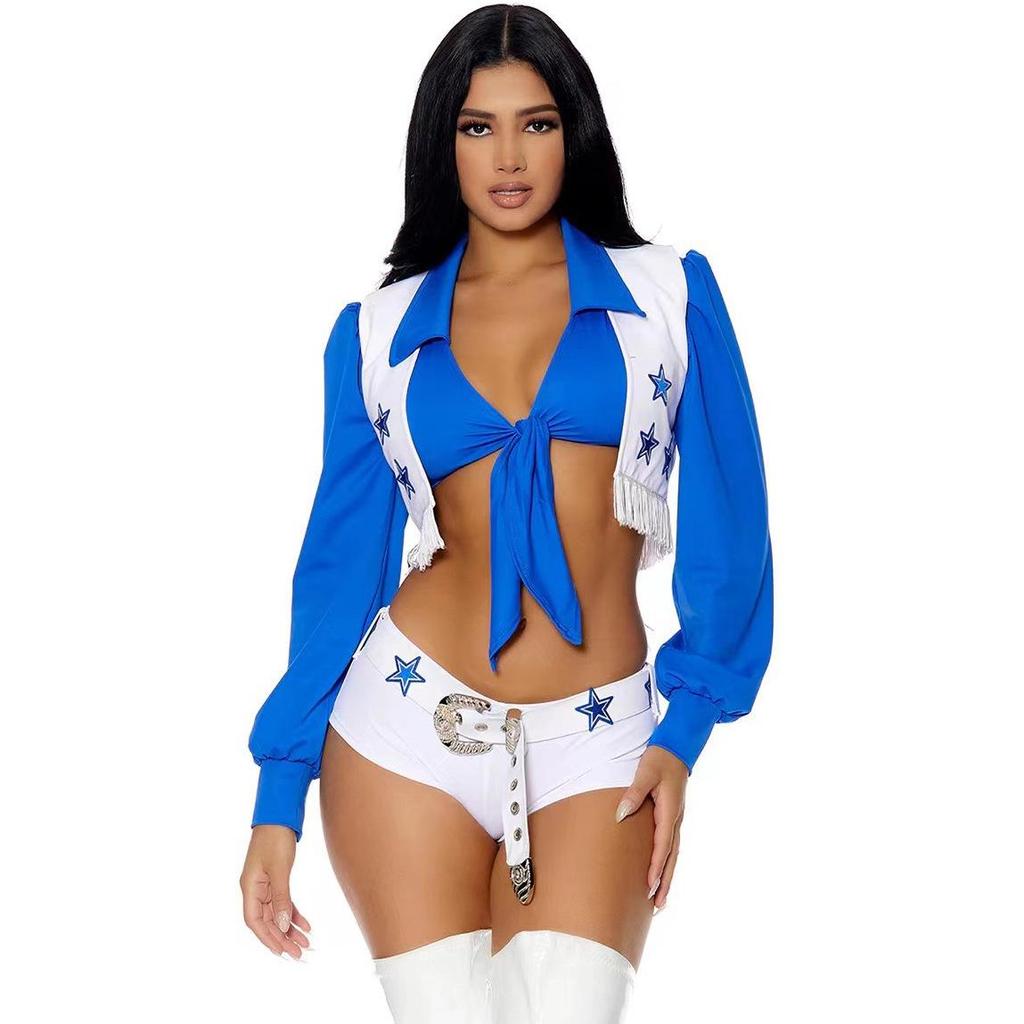 S-XL Sexy Football Cheerleader Uniform - Dallas USA Cup Performance Costume
