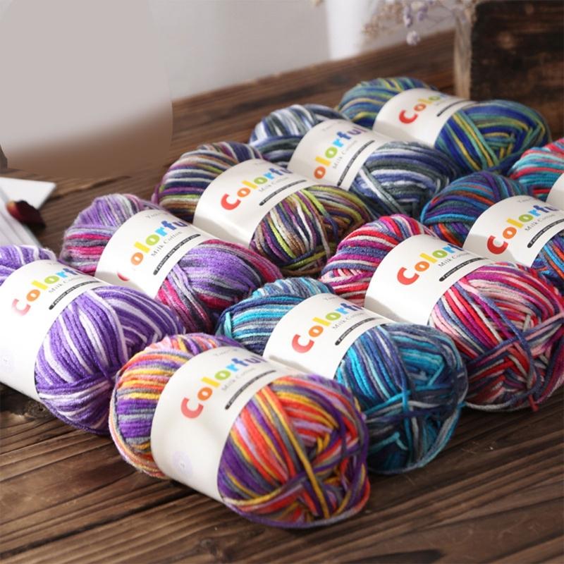 5Rolls Soft Dyed Acrylic Yarn 50grams Per Roll for Knitting Sweater Scarves Hat Blankets Baby Clothes Home Decoration