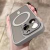 Durchsichtige Magnetische Matte Hülle für iPhone 16 15 14 13 12 11 Pro Max Hülle für Magsafe Kabelloses Laden Kameraschutz Hülle