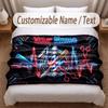 Barber Salon Theme Soft Blanket Personalized Custom Name Text Print Warm Blanket Home Sofa Bedroom Decor