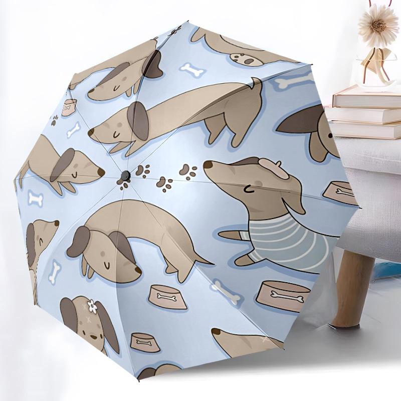 1pc Dachshund Bones Automatic Open/Close Umbrella Compact Folding Umbrella, All-Season Portable Umbrella for Women/Men F1124119