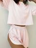 2026 Women's Summer Striped Short-Sleeve Elastic Waist Shorts & Top Set for Comfort