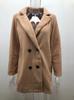 Women's Solid Color Double-Breasted Lapel Woolen Coat for Autumn/Winter 2025