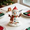 Exquisite Resin Craft for Shelf Christmas Figurine, Cute Clay Style Santa Snowman Gingerbread Man Unique Holiday Party Photo Props Statue, Festive