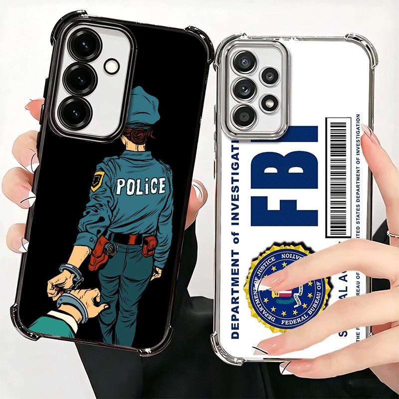 Police FBI ID Card Swat Soft Phone Case For Samsung A17 A27 A07 A37 A57 A16 A56 A15 A55 A14 A54 A13 A53 A26 A36 A25 A35 A24 A34