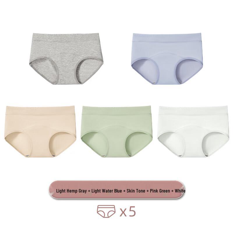 Yalu Women s Cotton Mid-Waist Briefs L