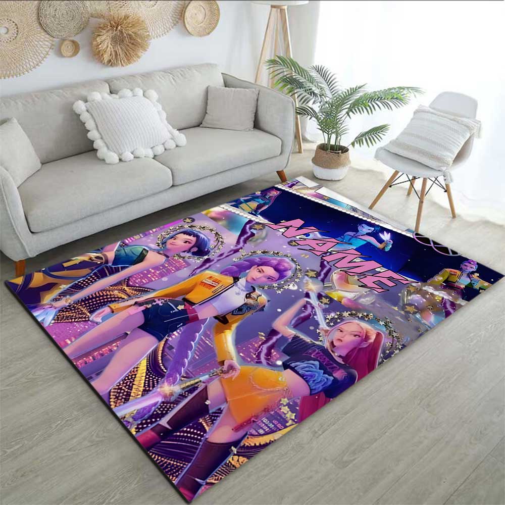Kpop Demon Hunters Customize your name rug, office chair cushion, home bedroom living room gift.