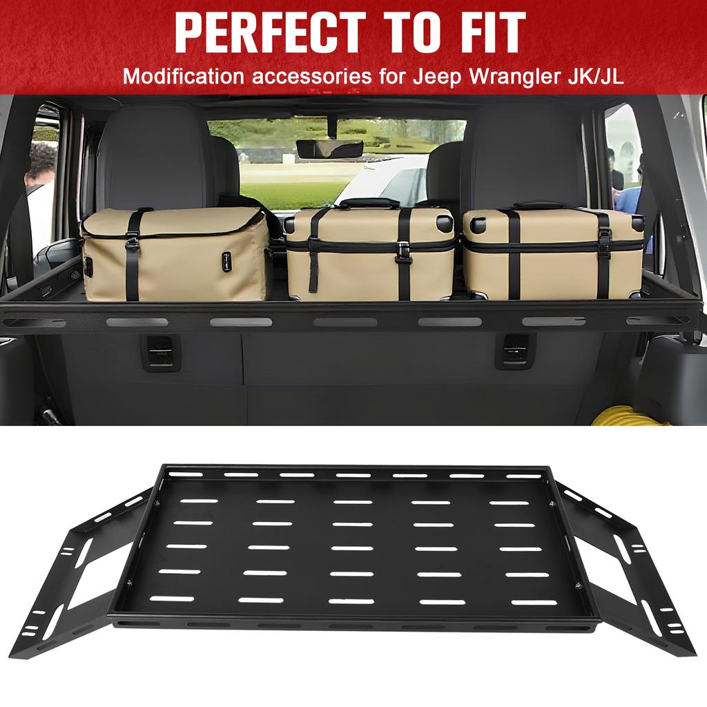 Coș Interior pentru Depozitarea Bagajelor în Portbagajul din Spate pentru Modelul cu Patru Uși Hardtop Jeep Wrangler JK/JL Anii 2007-2025 Suport/Raft pentru Bagaje