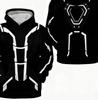 TRON Light Cycle Themed Men's Hoodie, Red Blue White Three-Color Circuit Graphic,  Fashion Jacket for Autumn Winter