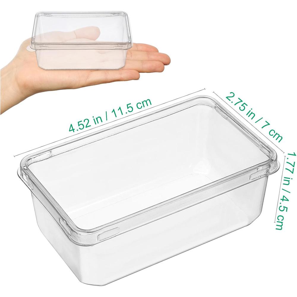 Clear Dessert Containers with Lids, Small Cake Slice Box for Tiramisu Cheesecake, Individual To Go Food Packaging for Sandwich