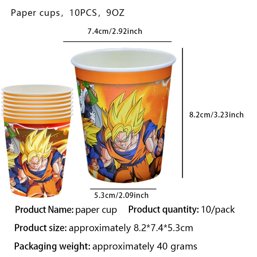 Dragon Ball Geburtstag Dekoration Set Tischdecke Teller Serviette Becher Kuchen Deko Partyhut Babyparty Dragon Ball Partygeschenke