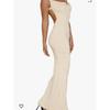 Export Single Lady Sexy Open Back Pile Collar Long Waist Sexy Dress Evening Dress Retro Summer Bride Dress