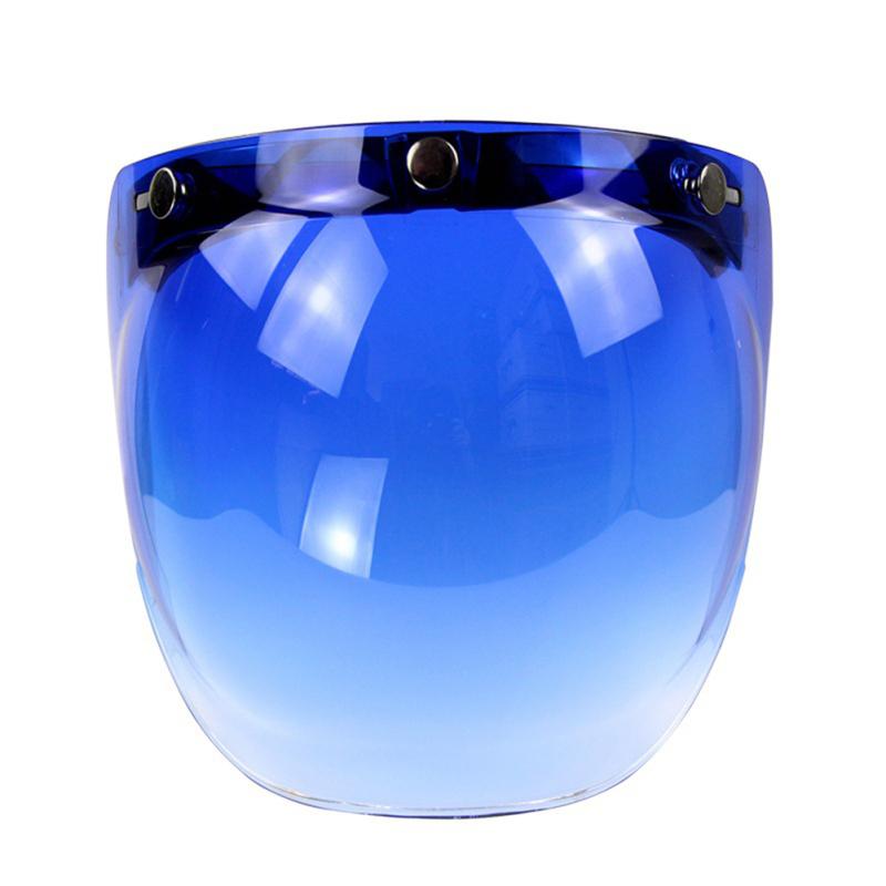 Retro 3-snap Sunscreen Sun Shield Visor Bubble Mirro for Motorcycle Helmet Face Lens