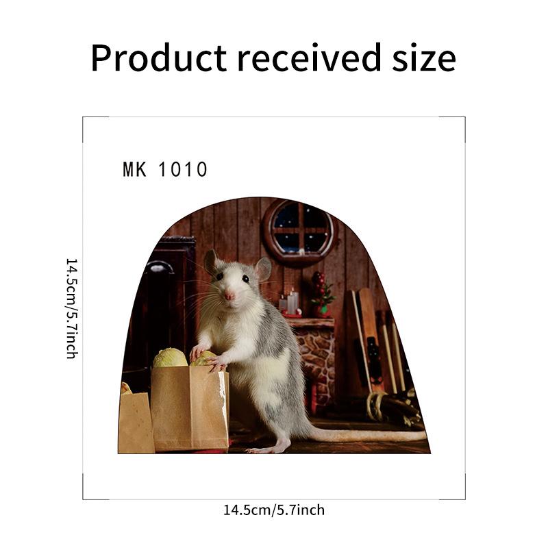 Cute 3D-style Cartoon Mouse Hole Wall Sticker Kitchen Living Room Kid Bedroom Wall Corner Decal Creative Fun Interior Decoration