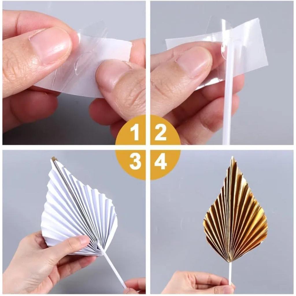 28 Pcs Gold Balls Cake Toppers Gold Palm Leaves Cake Decorations Insert Decorations for Birthday Baby Shower Wedding Party Decor