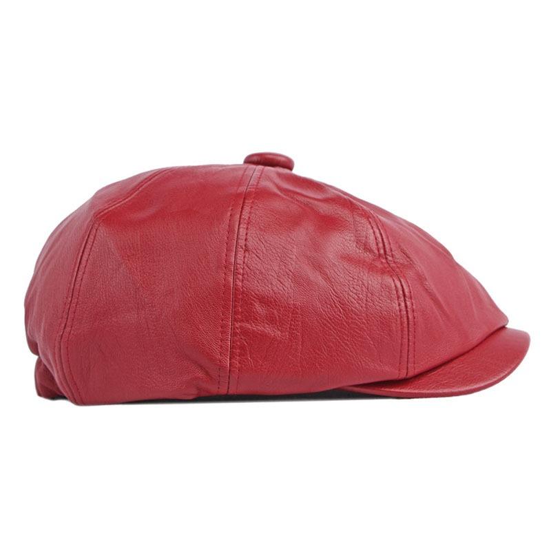 Menns Peaky Blinders Hat Dame Retro PU Leather Flat Cap Beret Newsboy Cap
