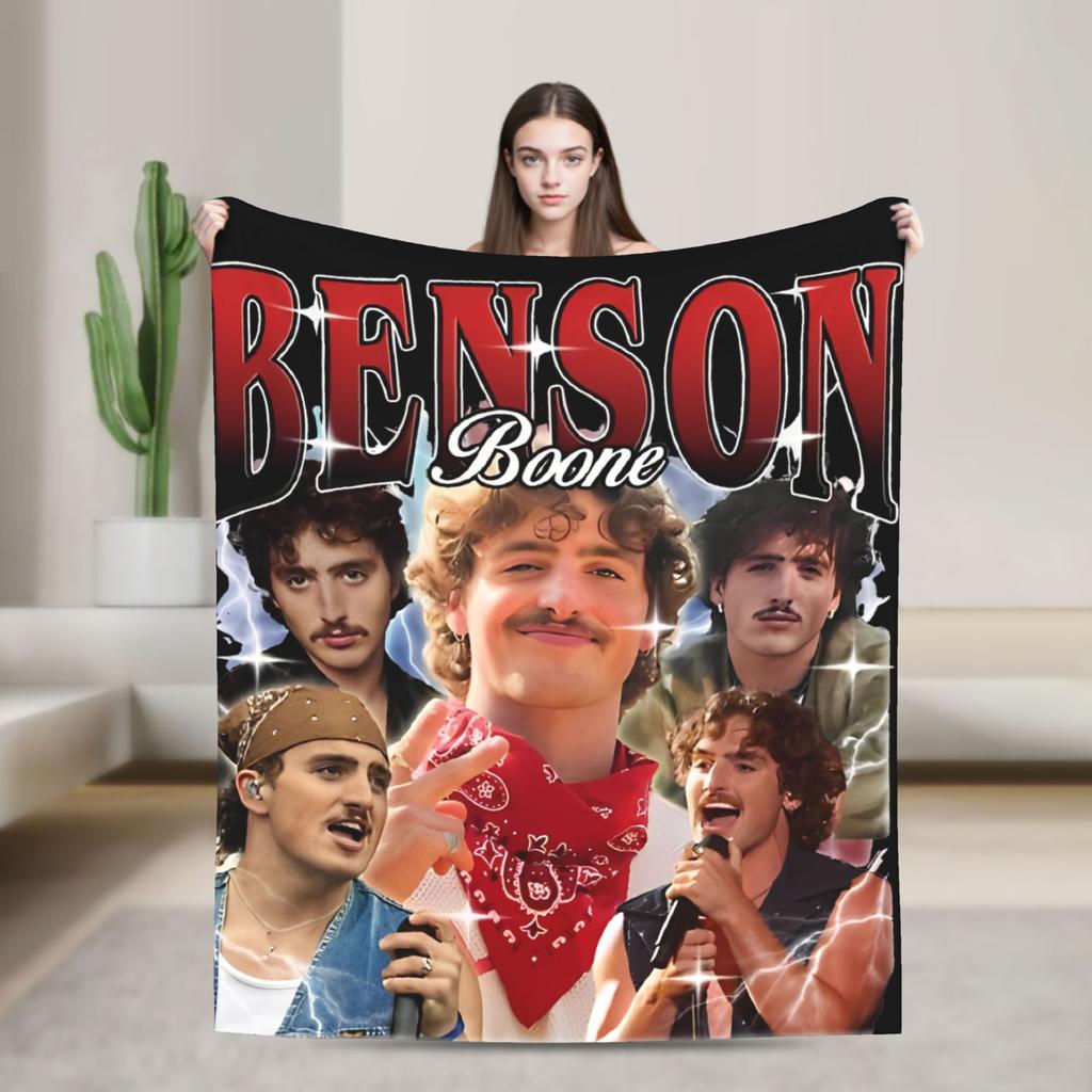 Benson Boone Tour Blankets  Flannel Novelty Warm Throw Blanket for Bed Sofa Textile Decor