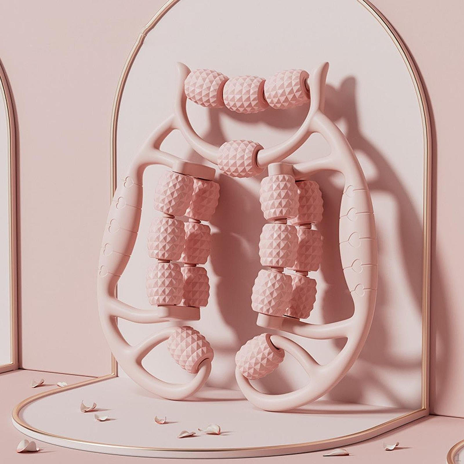 

Массажер для ног с роликом, 18-точечный зажим, глубокий массаж тканей для йоги, бодибилдинга розовый