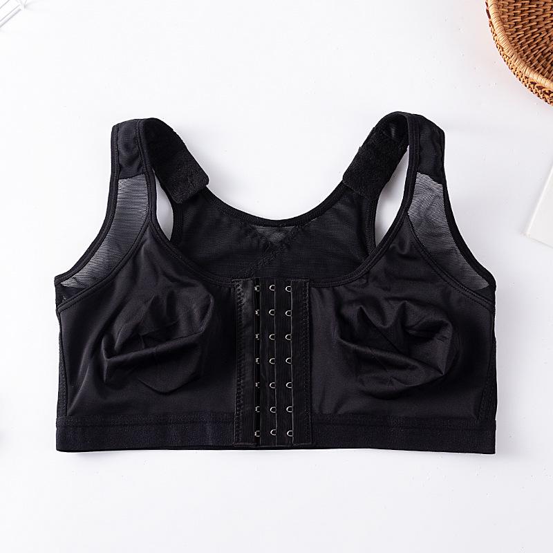 Plus-Size Wire-Free Front Buckle Sports Bra - Breathable & Comfortable