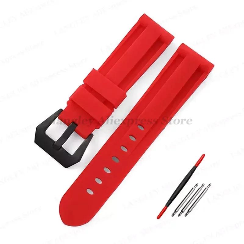 Rubber Watch Band 20mm 22mm 24mm 26mm for Panerai Strap Silicone Bracelet for Omega Mens Women Sport Band Replacement Wrist Band