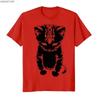 Mens Cotton Graphic Tee Streetwear Sad Kitten Meme Print Short Sleeve T-Shirt Youth Casual Wear