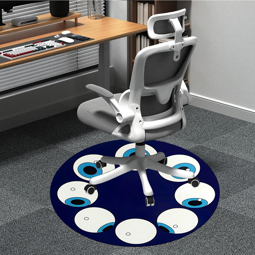 1pc Eyes Circle Office Round Area Rug, Under Office Chairs Bedroom Living Room Home Decor, Room Deco, Available In Various Sizes