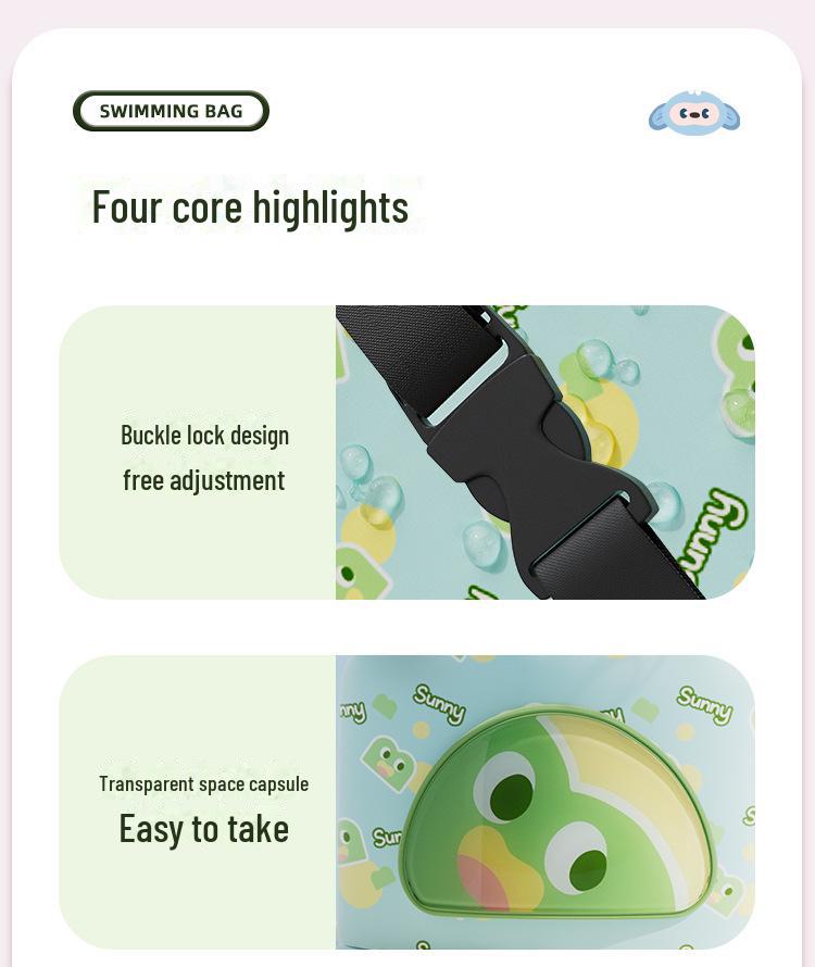 Children's Cartoon Swim Bag with Wet/Dry Shoe Compartment – Ideal for Travel, Beach & Backpack Use