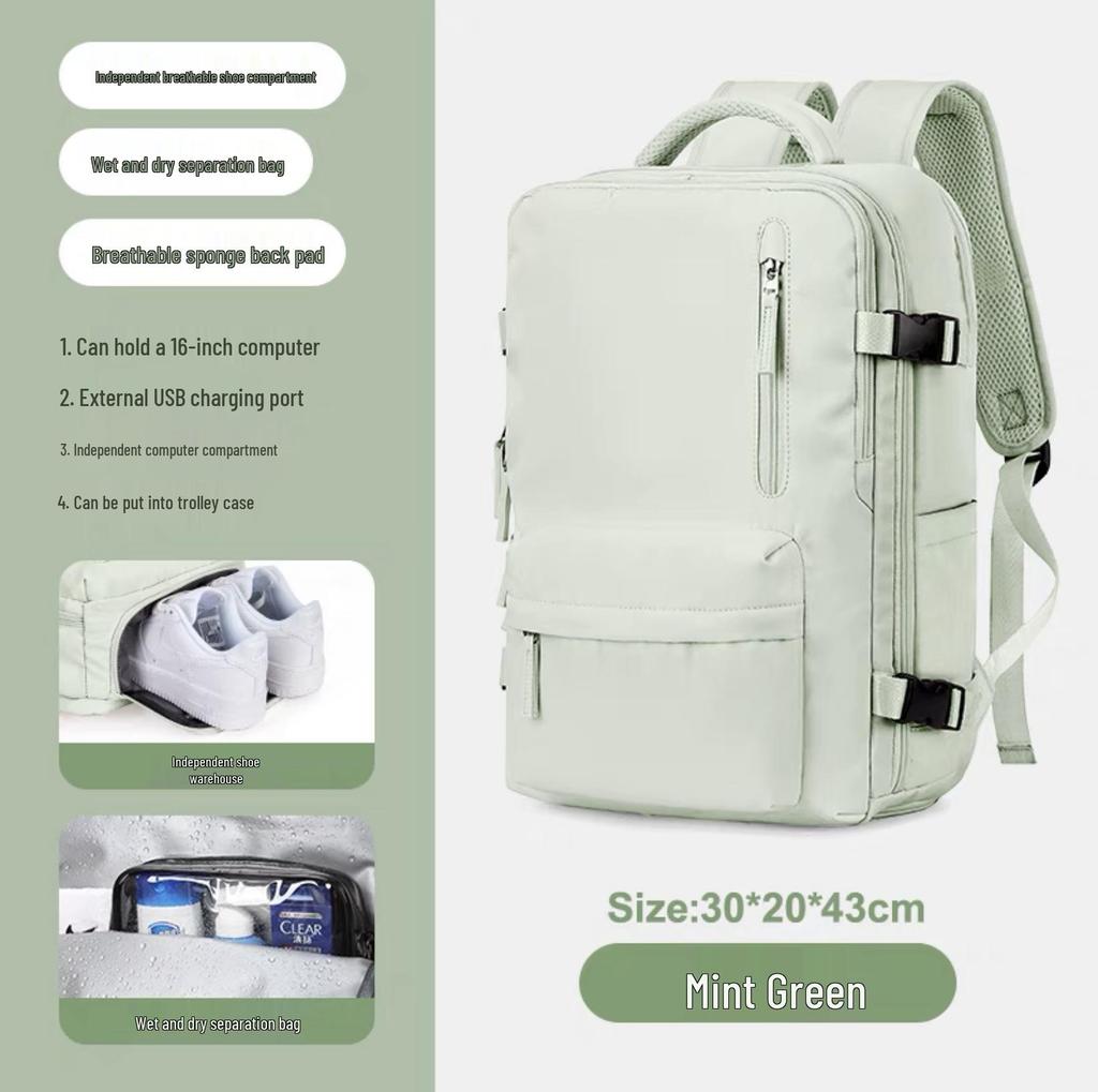 Girls' Extra Large Multifunctional Backpack with Wet/Dry Separation - Nylon, Waterproof, Ideal for Short Trips & School