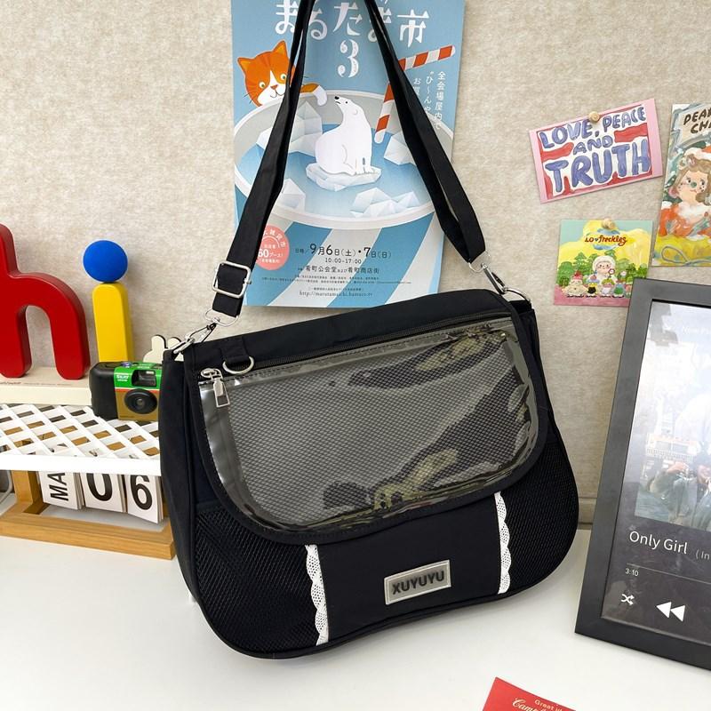 

Школьная сумка двухмерная одноплечевая через плечо большой вместимости сумка-флип из проса сумка почтальона прозрачная косметичка школьная сумка