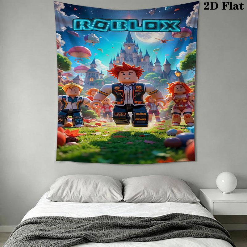 Roblox Poster Wall Hanging Printed Fabric Blanket Decorative Tapestries for Bedroom Living Room Home Decor