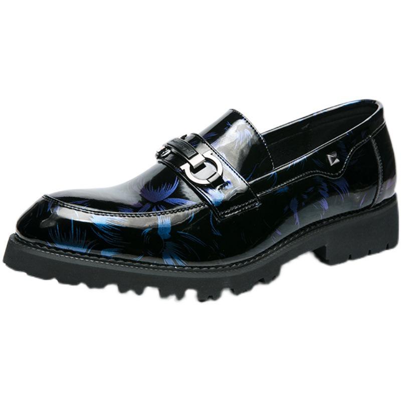 Men's British-Style Hidden Heel Patent Leather Shoes - Korean Trendy Casual & Versatile