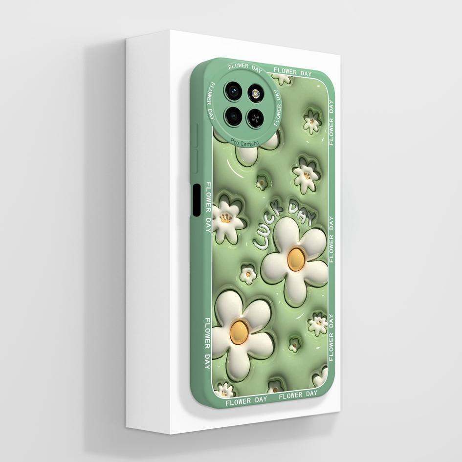 Liquid Silicone Case For Itel S23 4G Back Cover Luxury Shockproof Avocado Daisy Camera Protection Matte Anti Drop Phone Bags For Itel S 23 Bumpers