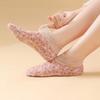 1 Pair Velvet Women Thermal Socks Autumn Winter Low Tube Warm Anti-slip Lace Trim Floor Socks