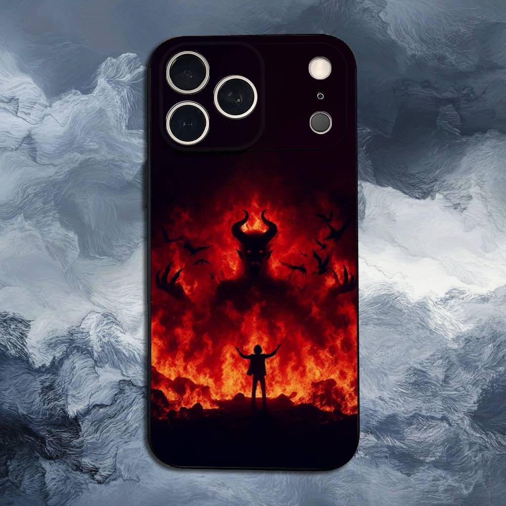 Dark Art D-Devil S-Satan Case For iPhone 15,17,16,12,14,13,11,Plus,Pro Max,XS,X,Mini,8,7,XR,SE,Soft Silicone Black