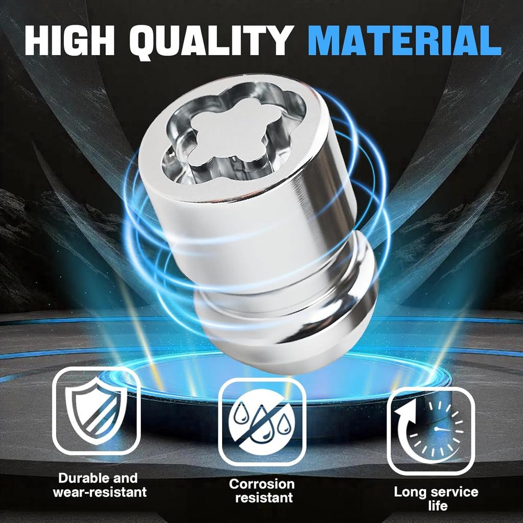 Wheel Lock Lug Nut Set M12 X 1.5 Anti Theft Fit Honda Accord Civic CRV Odyssey Acura Hyundai Accent Kia Lexus Mazda Toyota 4Runner Camry FJ Cruiser