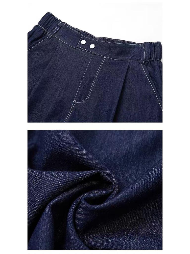 Sommer 2025 Damen-Jeansshorts mit hohem Bund: Locker, weit geschnitten, figurschmeichelnd, trendig
