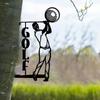 1 st Golf på gren Stål Silhuett Metall Väggkonst för Hem, Gård & Uteplats, Utomhus Staty Stake, Perfekt Juldekoration