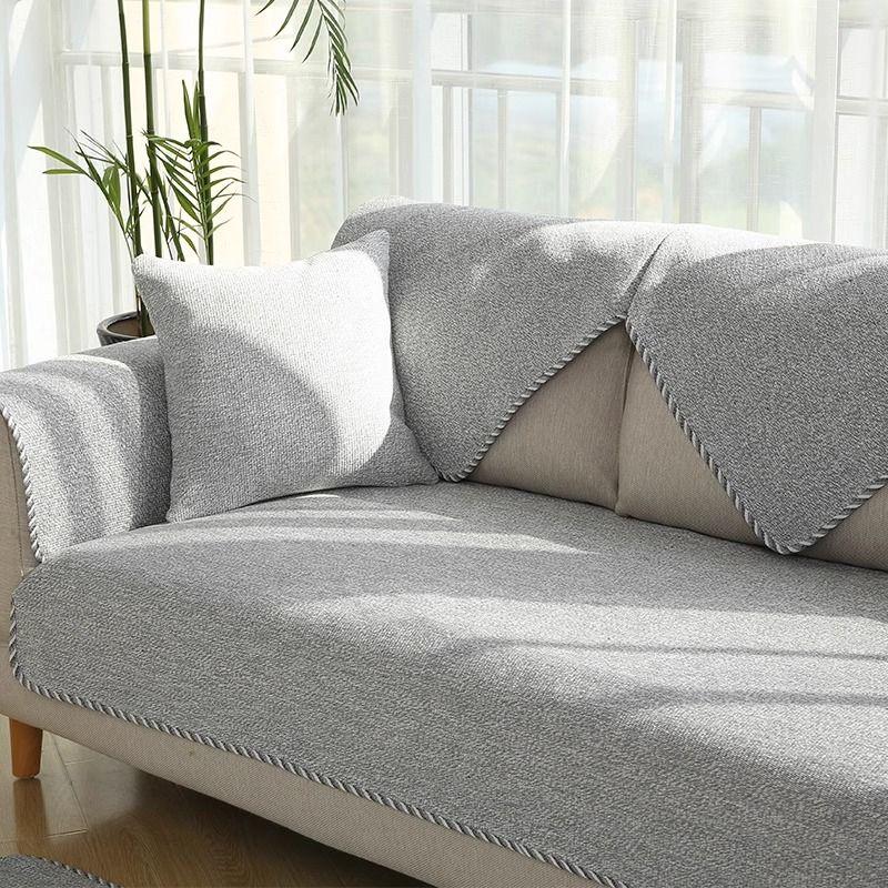 

Серый Прямой Диван Подушка Подушка Нескользящие Подушки для Сиденья Утолщенные Новое Поступление 2025 Круглый Год Нейтральная Хлопково-Льняная Ткань Лен Gray edging-double sided 60*60cm