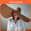 Fashionable Women Foldable Casual Woven Hat With Large Brim Holidays For