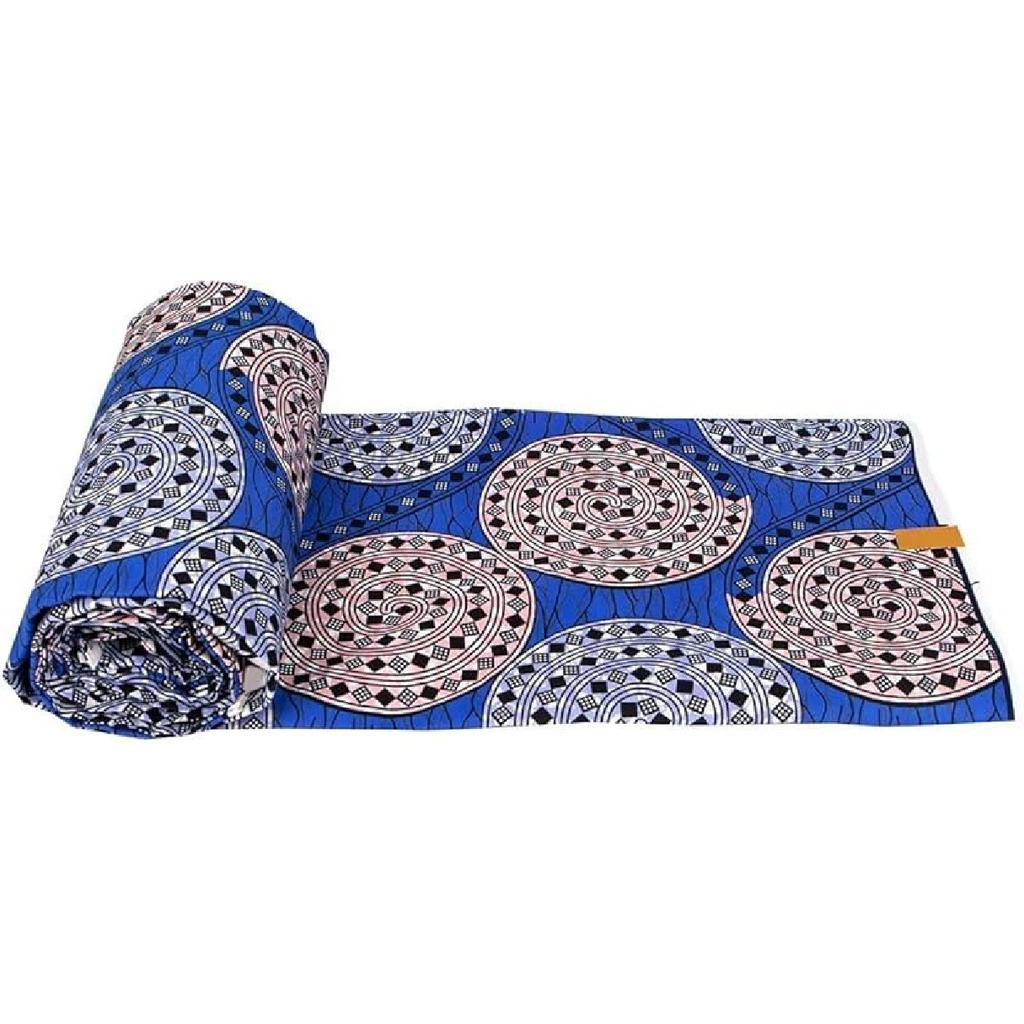 African Print Polyester Fabric Ankara Wax Tissu DIY Party Dress Sewing Material by 6 Yards