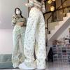 Women's High-Waist Retro Floral Wide-Leg Jeans - Summer Thin, Loose Drape Straight Pants